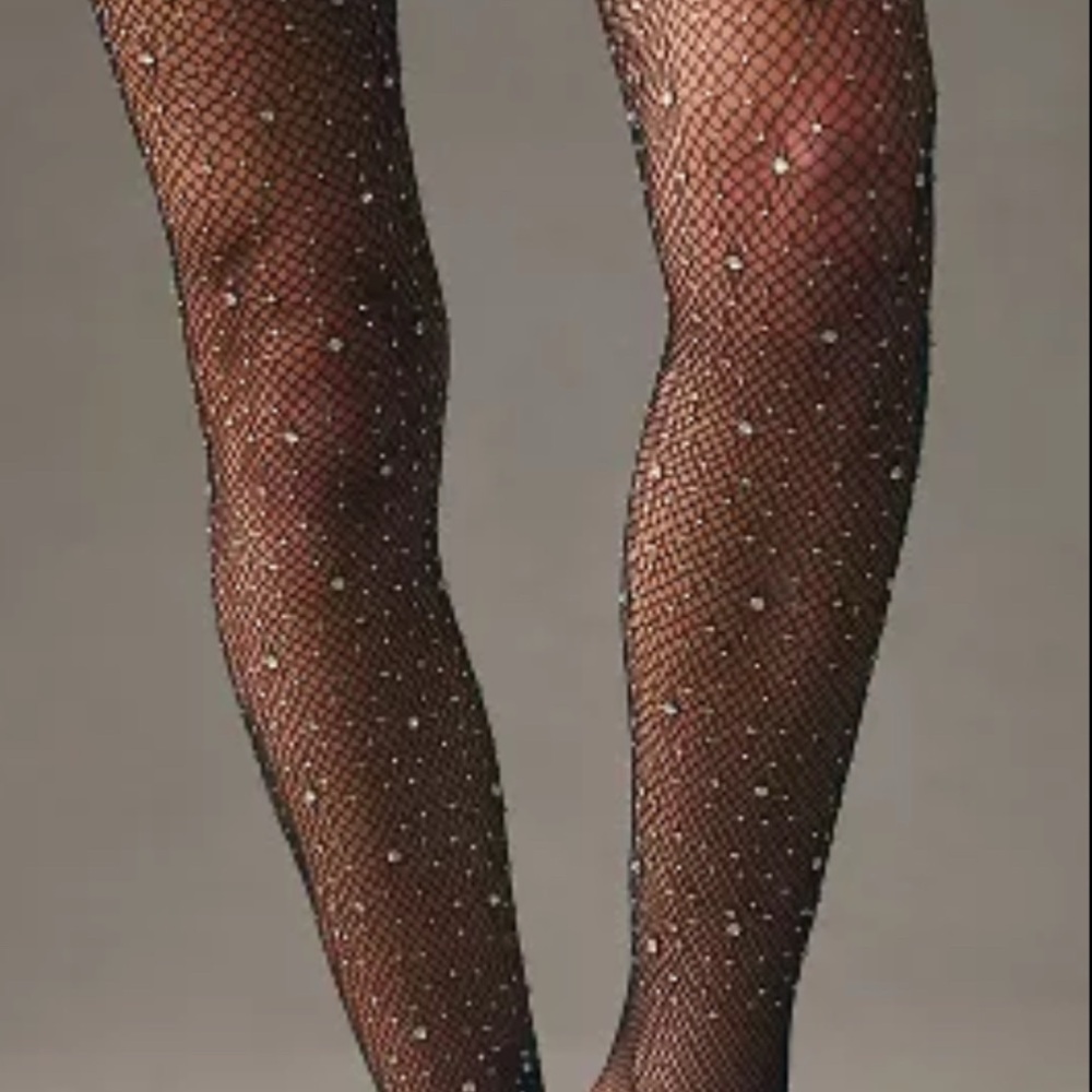 Anthro Rhinestone Fishnet Tights - Picture 2 of 6